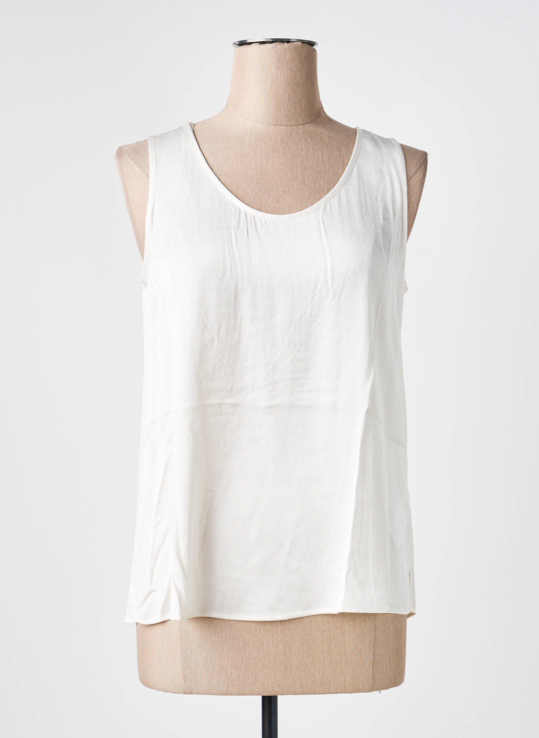 Débardeur stretch sans manche beige OUI femme