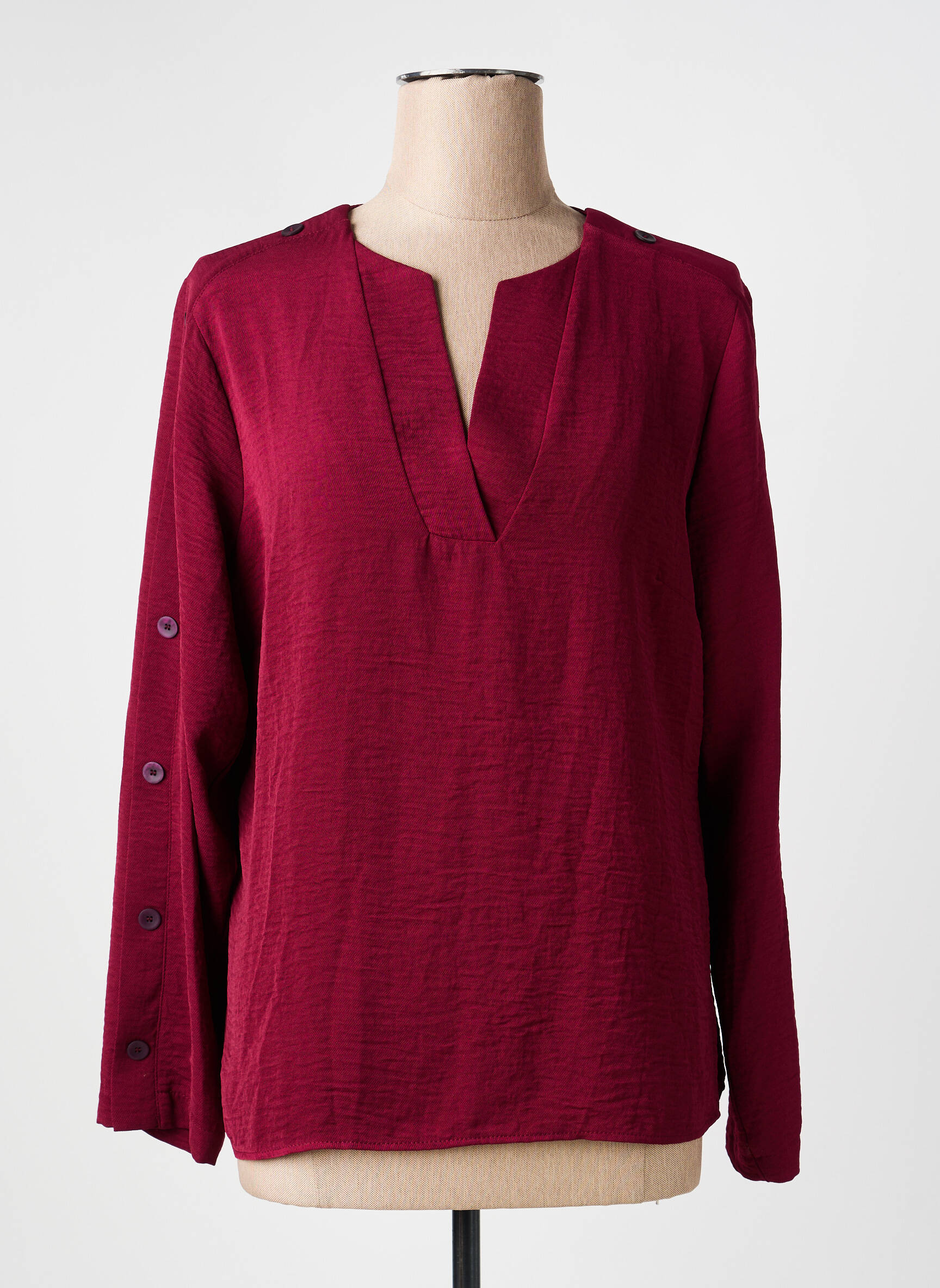 Blouse manches longues manches longues rouge PAZ TORRAS femme
