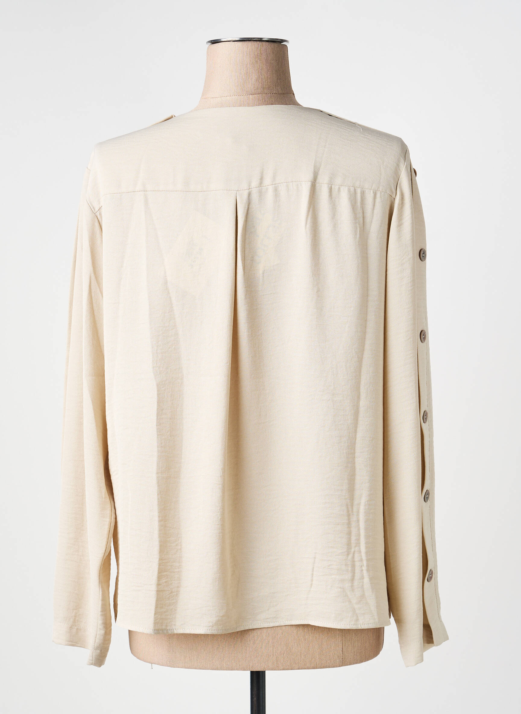 Blouse manches longues manches longues beige PAZ TORRAS femme