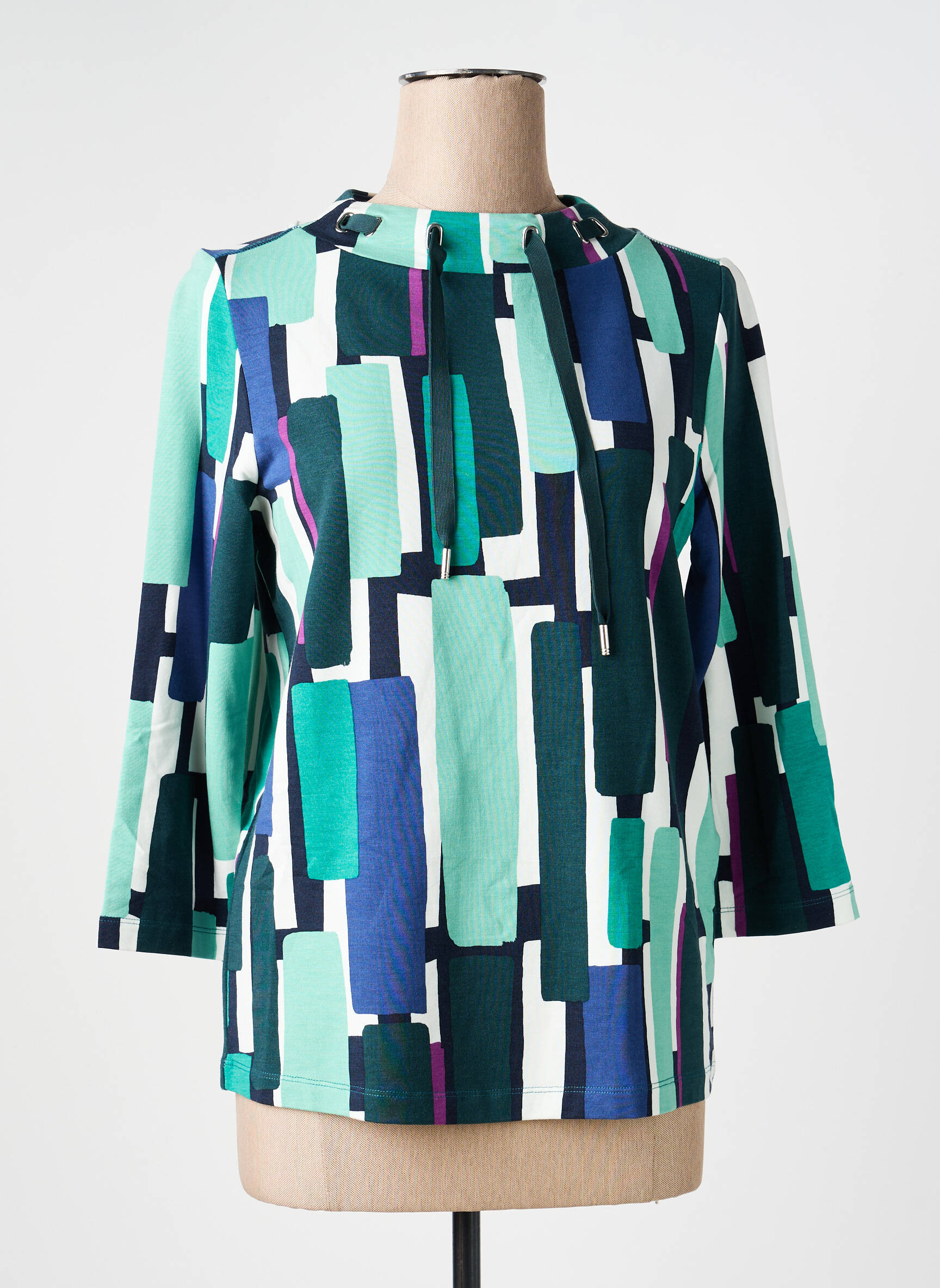 T-shirt manches 3/4 manches 3/4 vert CECIL femme
