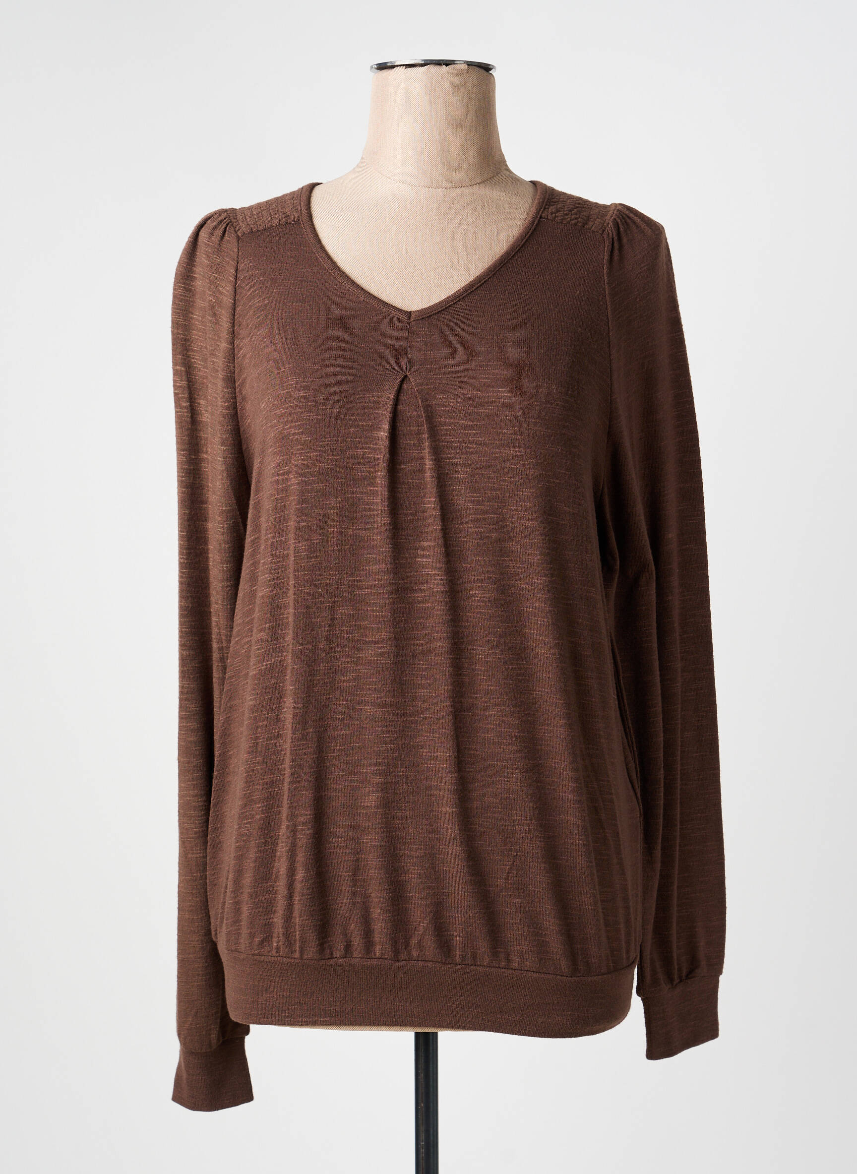 T-shirt manches longues manches longues marron CISO femme