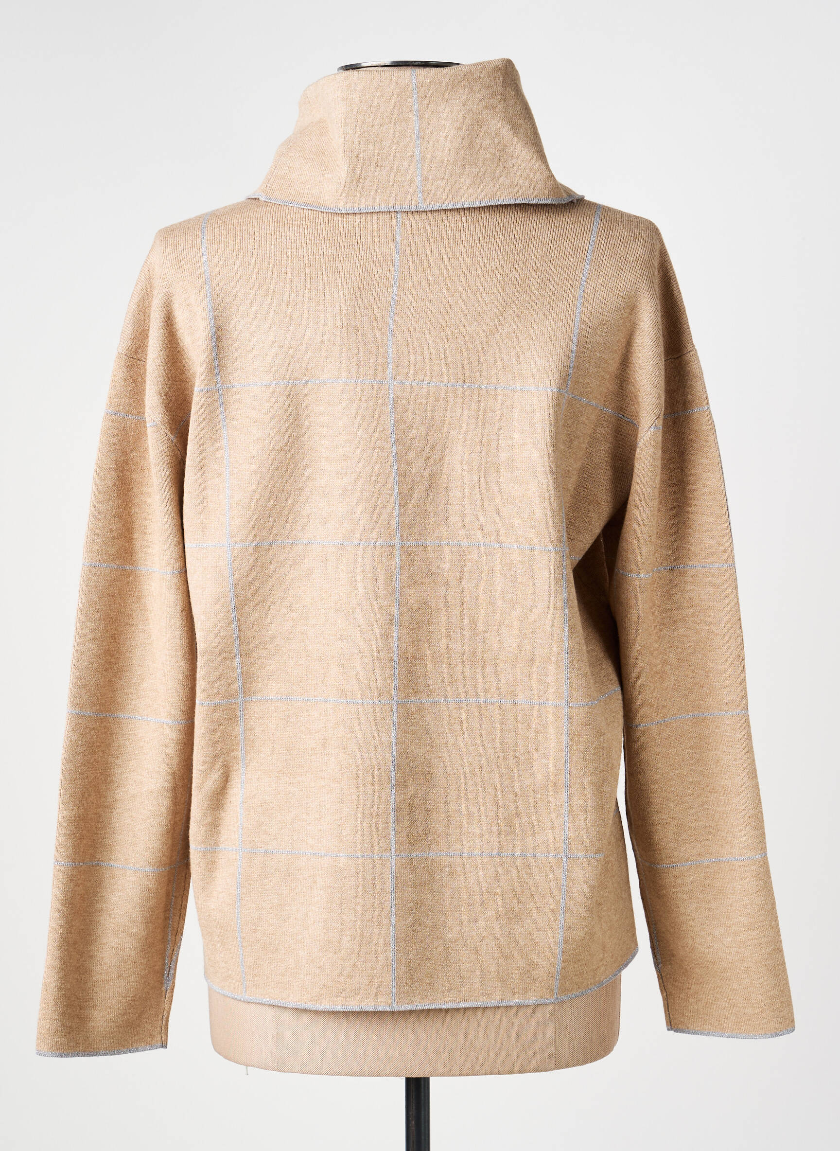 Pull col roulé tissage chiné manches longues beige BETTY BARCLAY femme