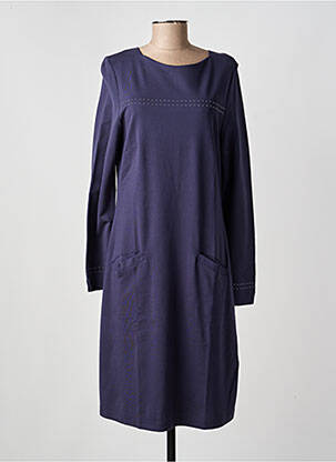 Robe mi-longue manches longues manches longues bleu JOY OF LIFE femme