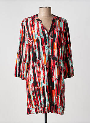 Robe mi-longue manches 3/4 manches 3/4 orange BRANDTEX femme
