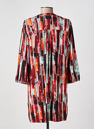 Robe mi-longue manches 3/4 manches 3/4 orange BRANDTEX femme