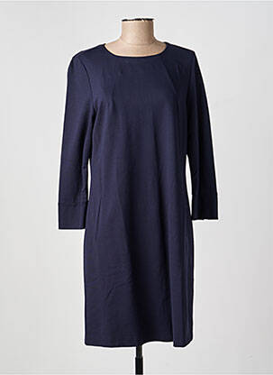 Robe courte fermeture zippée au dos manches longues bleu OUI femme