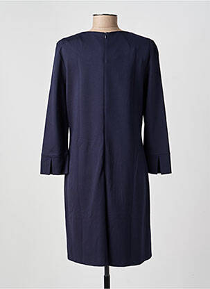 Robe courte fermeture zippée au dos manches longues bleu OUI femme