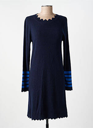 Robe pull stretch manches longues bleu TELMAIL femme