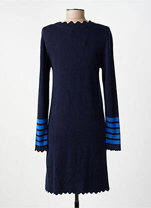 Robe pull stretch manches longues bleu TELMAIL femme