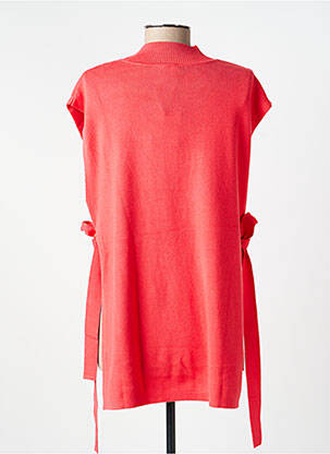 Pull tunique stretch manches courtes rouge WNT COLLECTION femme