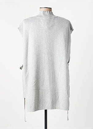 Pull tunique tissage chiné sans manche gris WNT COLLECTION femme