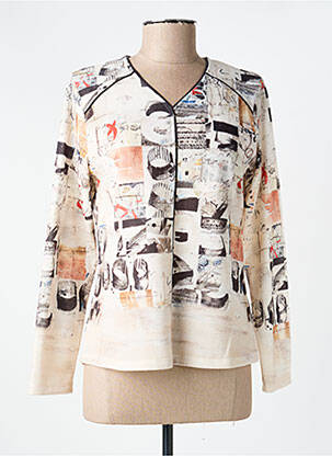 Top tissage jersey manches longues beige KALISSON femme