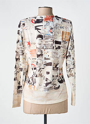 Top tissage jersey manches longues beige KALISSON femme