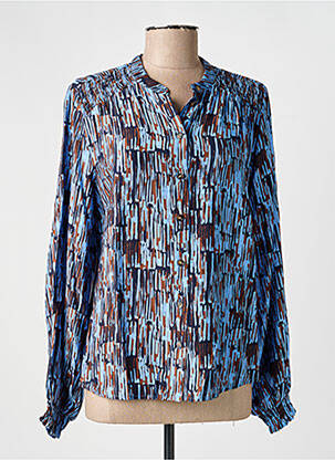 Chemisier tissage crêpe manches longues bleu BRANDTEX femme