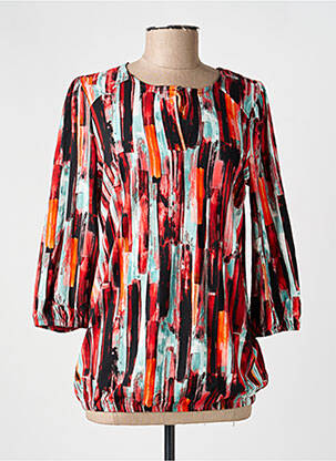 Blouse imprimé fantaisie manches 3/4 orange BRANDTEX femme