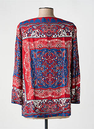 Blouse tissage popeline manches 3/4 rouge OUI femme