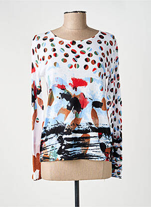 Pull coupe cintrée manches longues blanc TELMAIL femme
