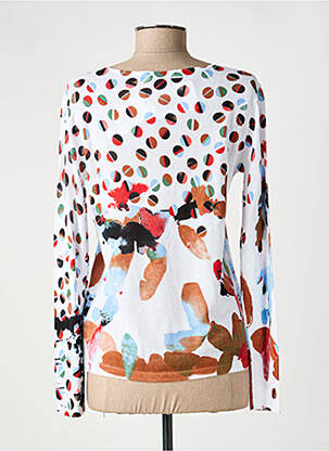 Pull coupe cintrée manches longues blanc TELMAIL femme