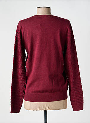 Pull col v manches longues rouge BRANDTEX femme