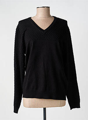 Pull col v manches longues noir BRANDTEX femme
