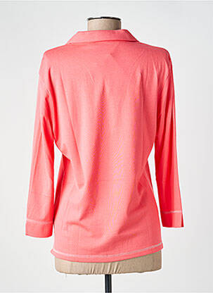 Polo tissage jersey manches 3/4 rose JOY OF LIFE femme
