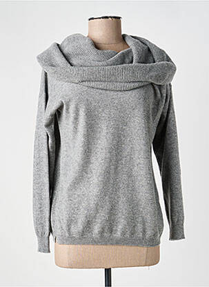 Pull tissage chiné manches longues gris A.POIL femme
