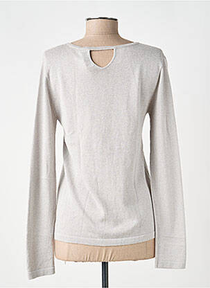 Pull coupe cintrée manches longues argent SOIE POUR SOI femme