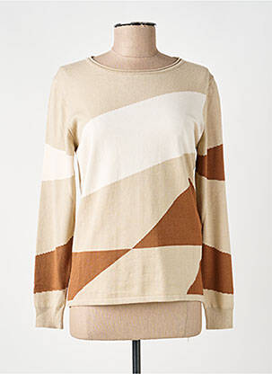 Pull coupe cintrée manches longues beige BARBARA LEBEK femme