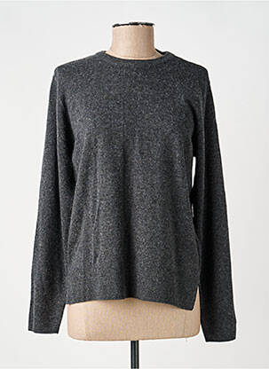 Pull tissage chiné manches longues gris BRANDTEX femme