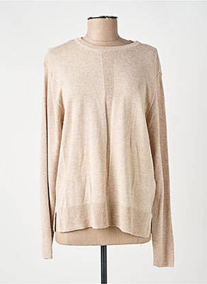 Pull tissage chiné manches longues beige BRANDTEX femme