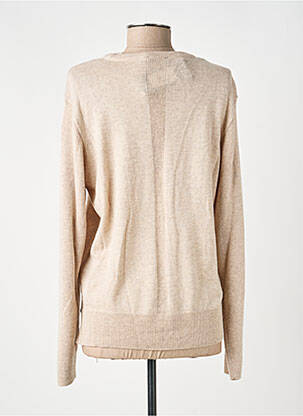 Pull tissage chiné manches longues beige BRANDTEX femme