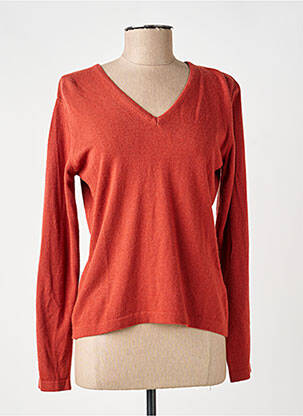 Pull coupe cintrée manches longues orange L'ATELIER D'ANNA femme