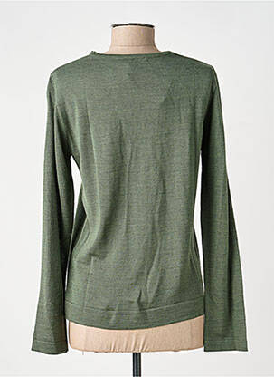 Pull tissage chiné manches longues vert TELMAIL femme