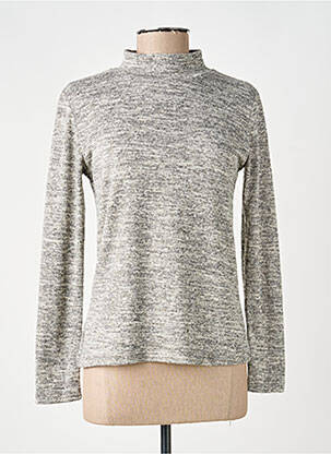 Pull tissage chiné manches longues gris TELMAIL femme