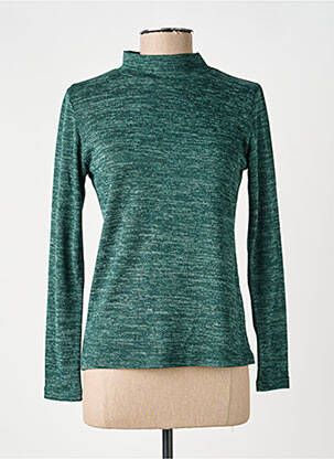 Pull tissage chiné manches longues vert TELMAIL femme