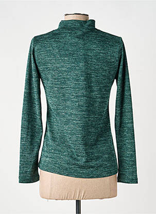Pull tissage chiné manches longues vert TELMAIL femme