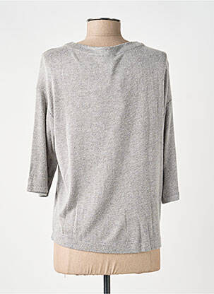 Pull tissage chiné manches 3/4 gris PAZ TORRAS femme