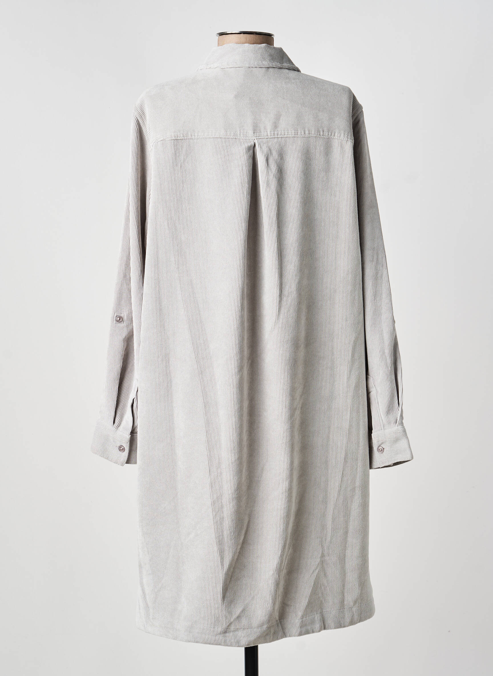 Robe mi-longue manches longues manches longues gris CECIL femme