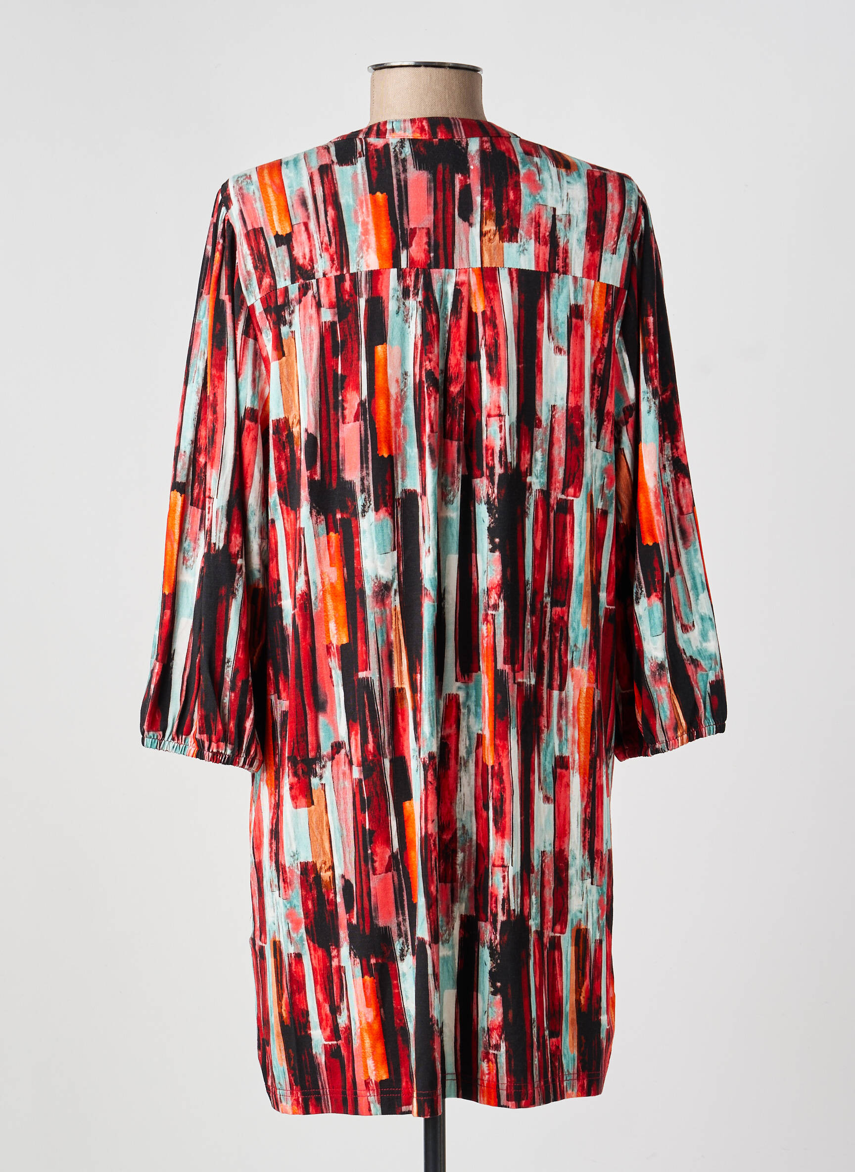 Robe mi-longue manches 3/4 manches 3/4 orange BRANDTEX femme