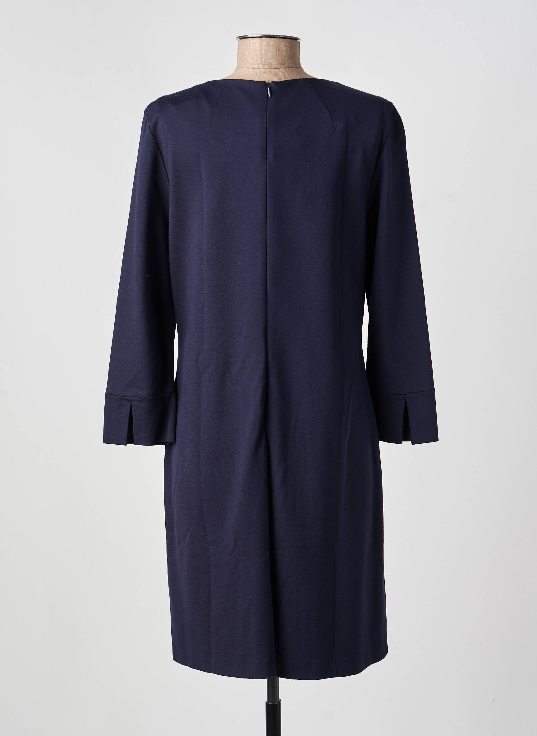 Robe courte fermeture zippée au dos manches longues bleu OUI femme
