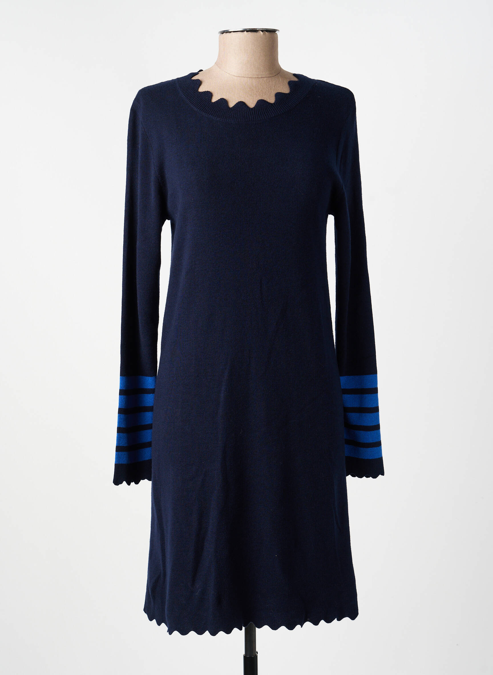 Robe pull stretch manches longues bleu TELMAIL femme