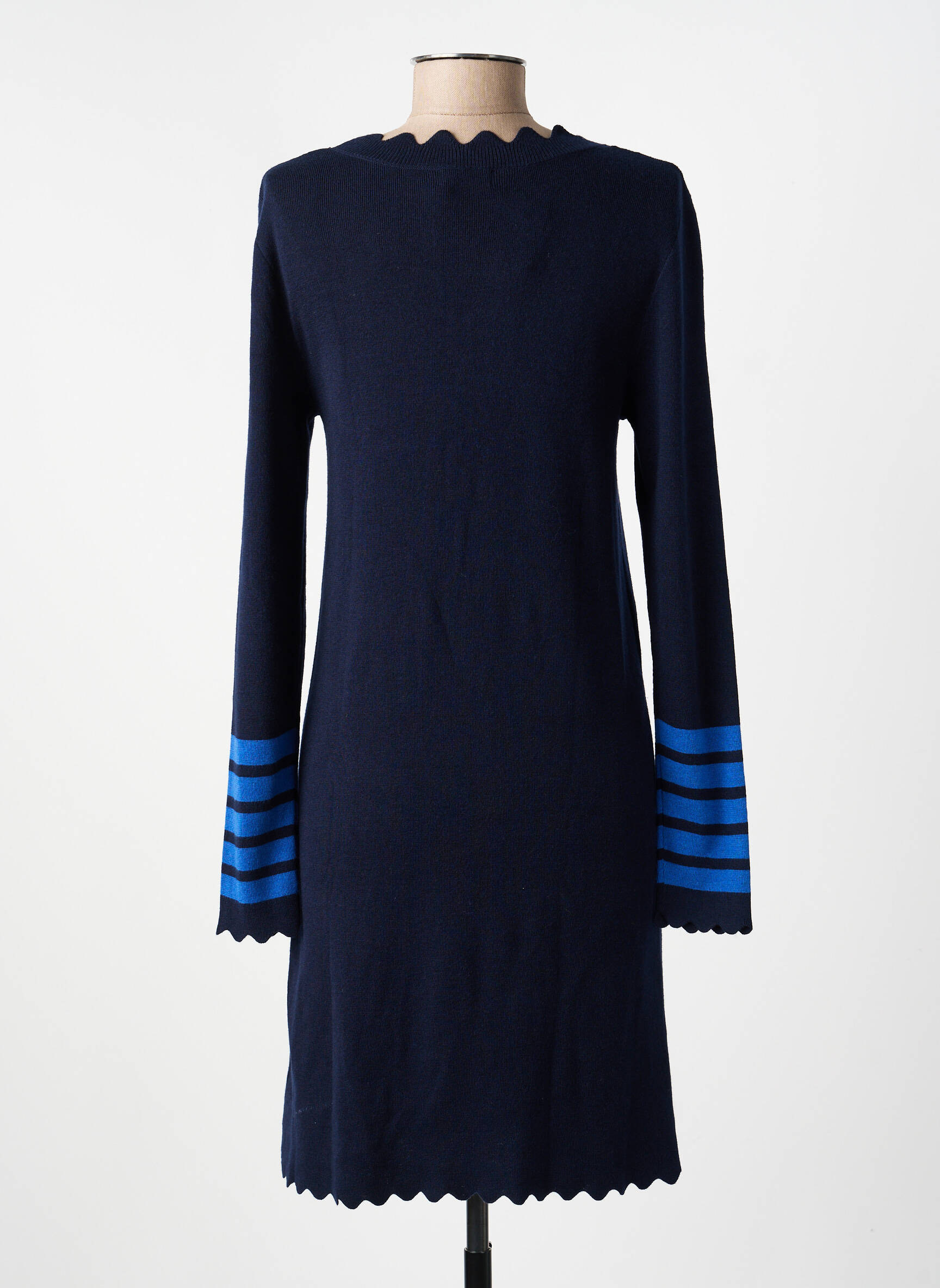 Robe pull stretch manches longues bleu TELMAIL femme