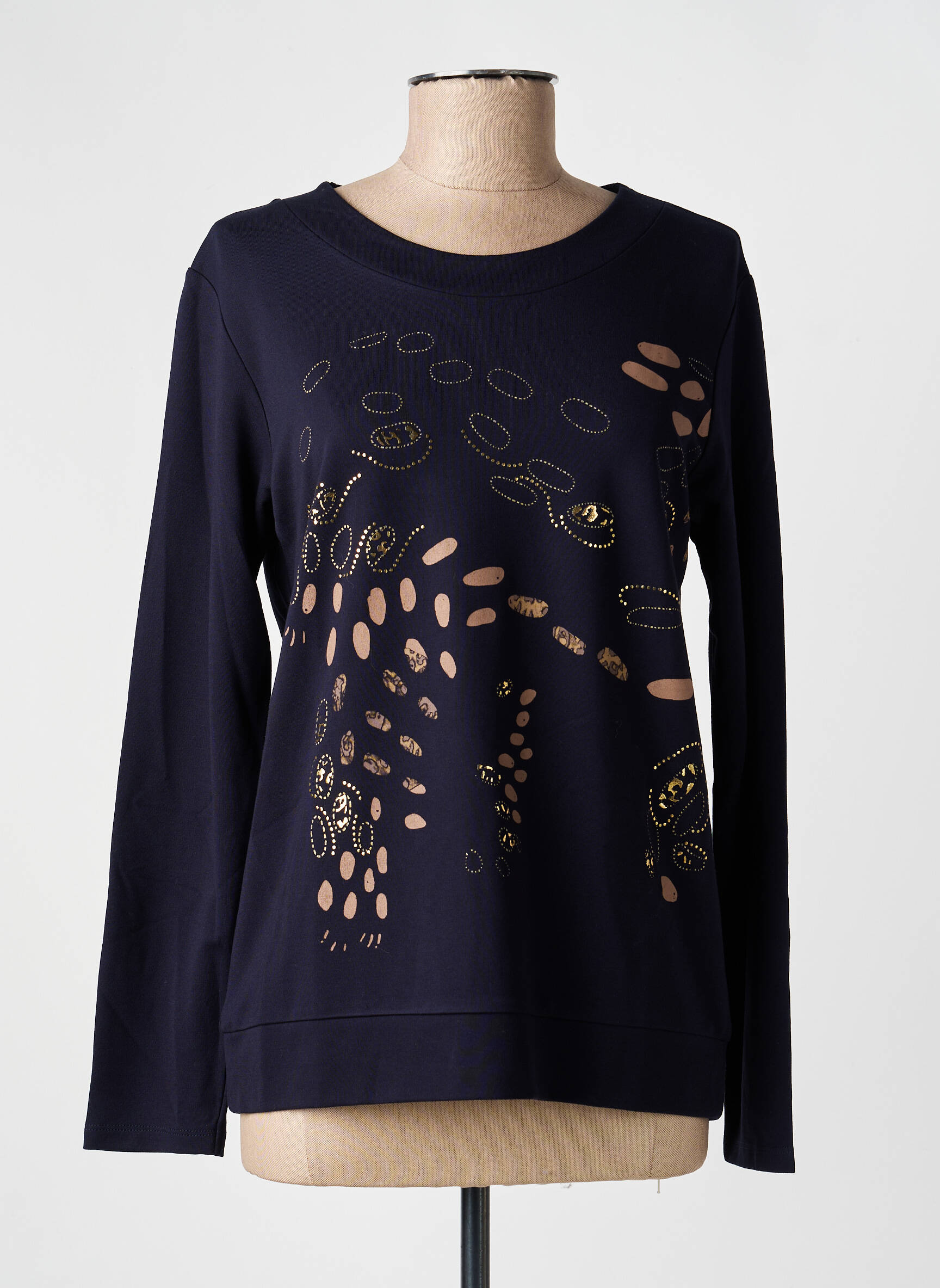 Sweat-shirt stretch manches longues noir KALISSON femme