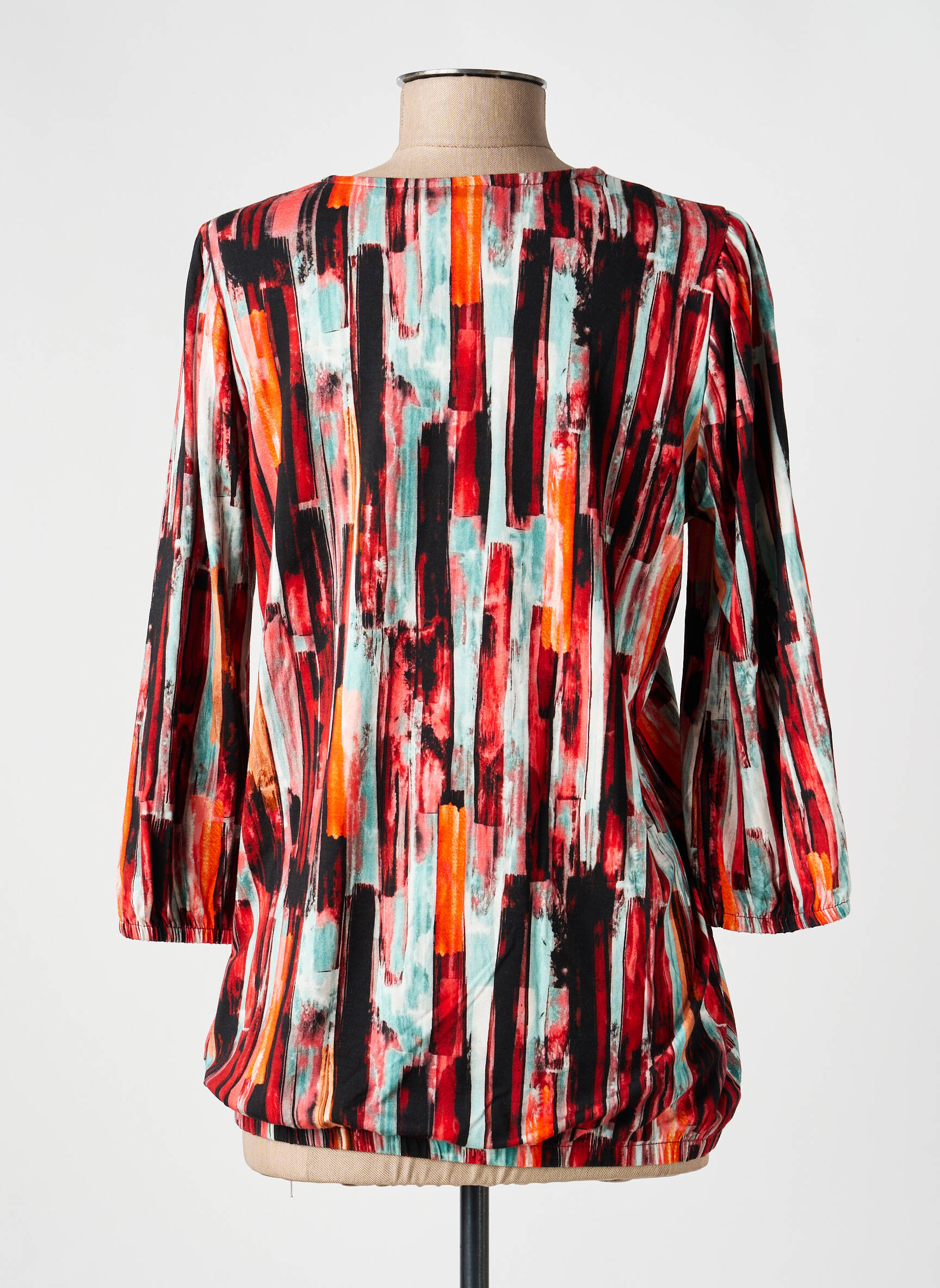 Blouse imprimé fantaisie manches 3/4 orange BRANDTEX femme