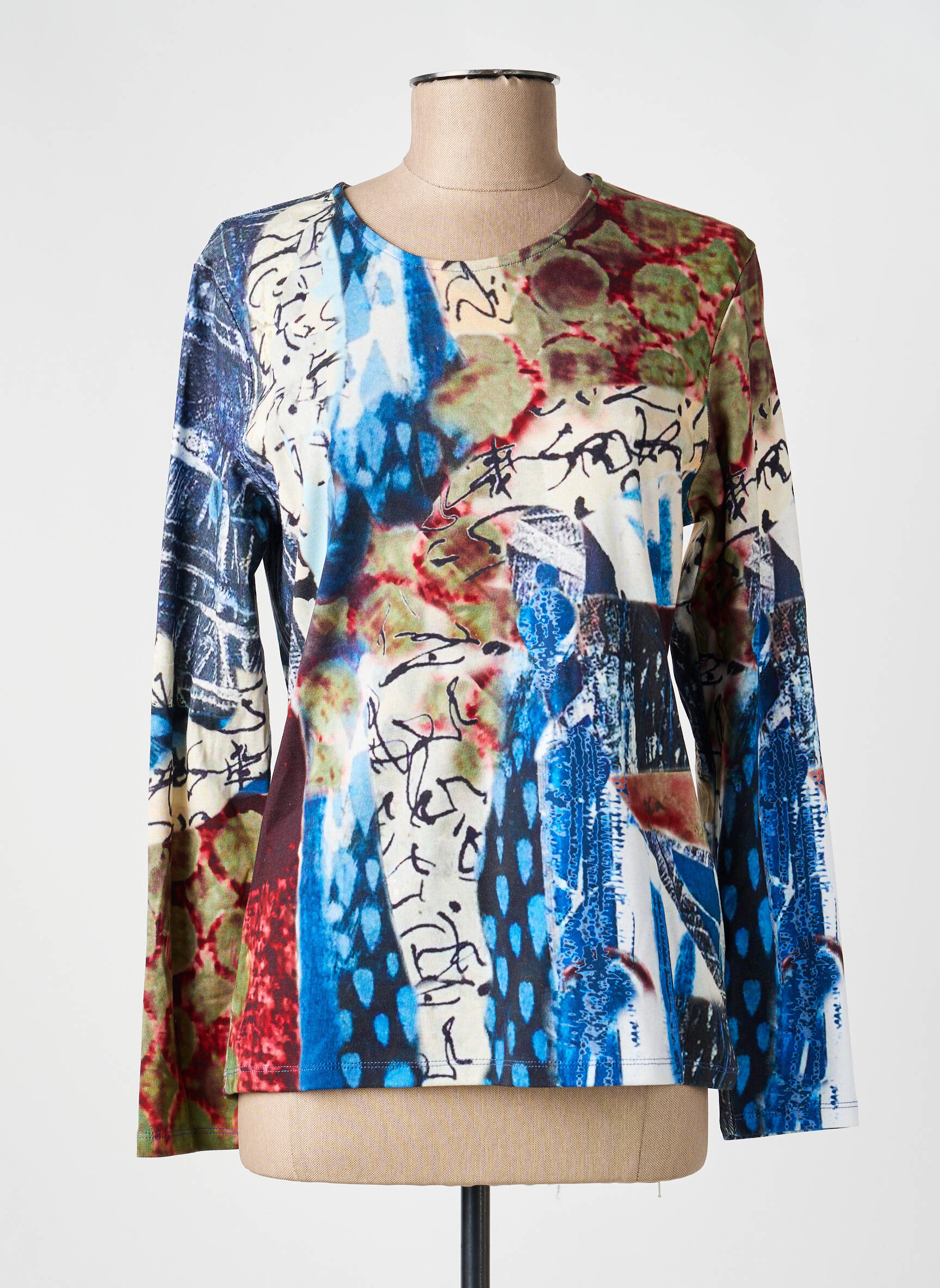 T-shirt manches longues manches longues bleu KALISSON femme