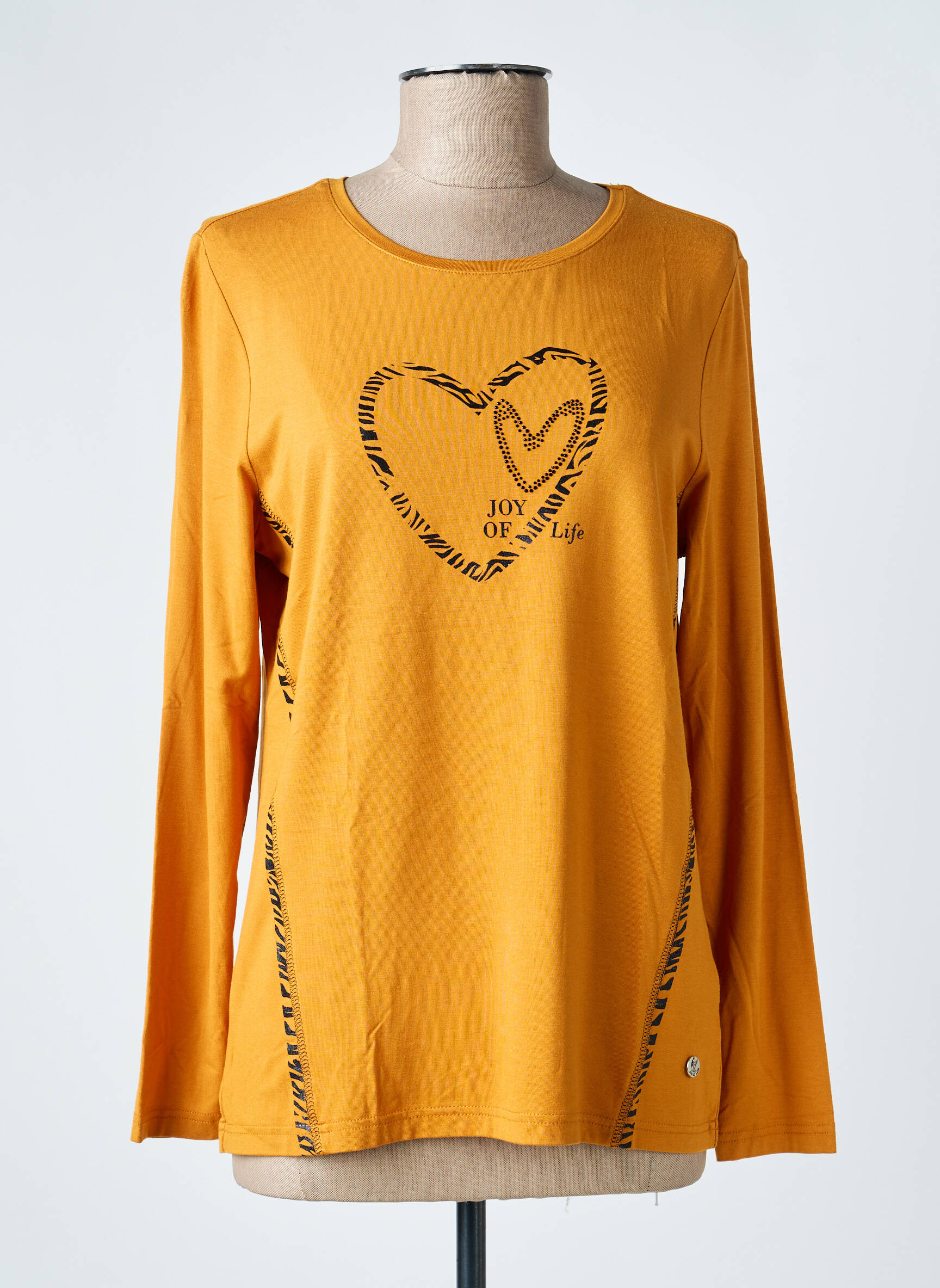 T-shirt manches longues manches longues jaune JOY OF LIFE femme