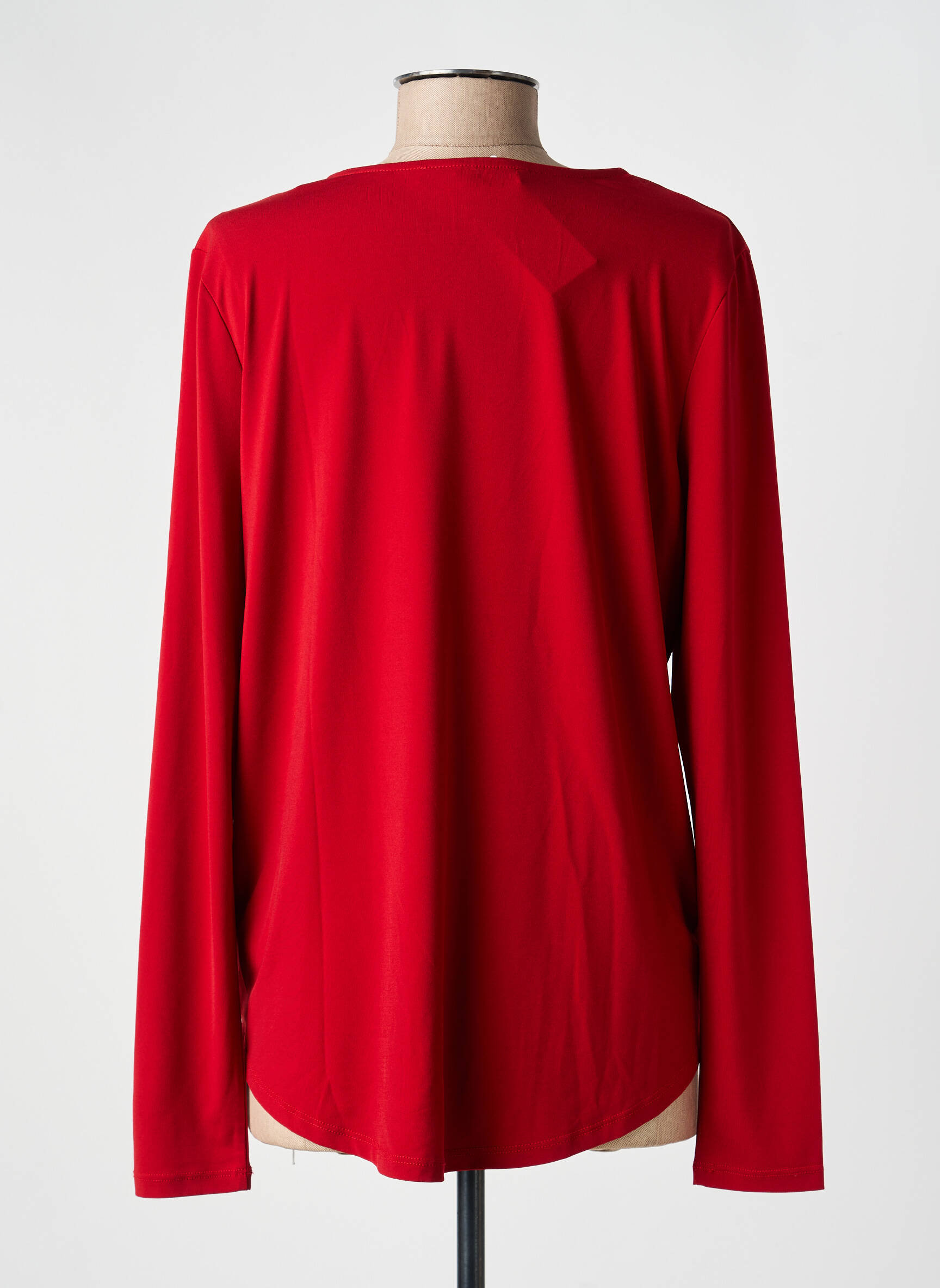 Top tissage jersey manches longues rouge OUI femme
