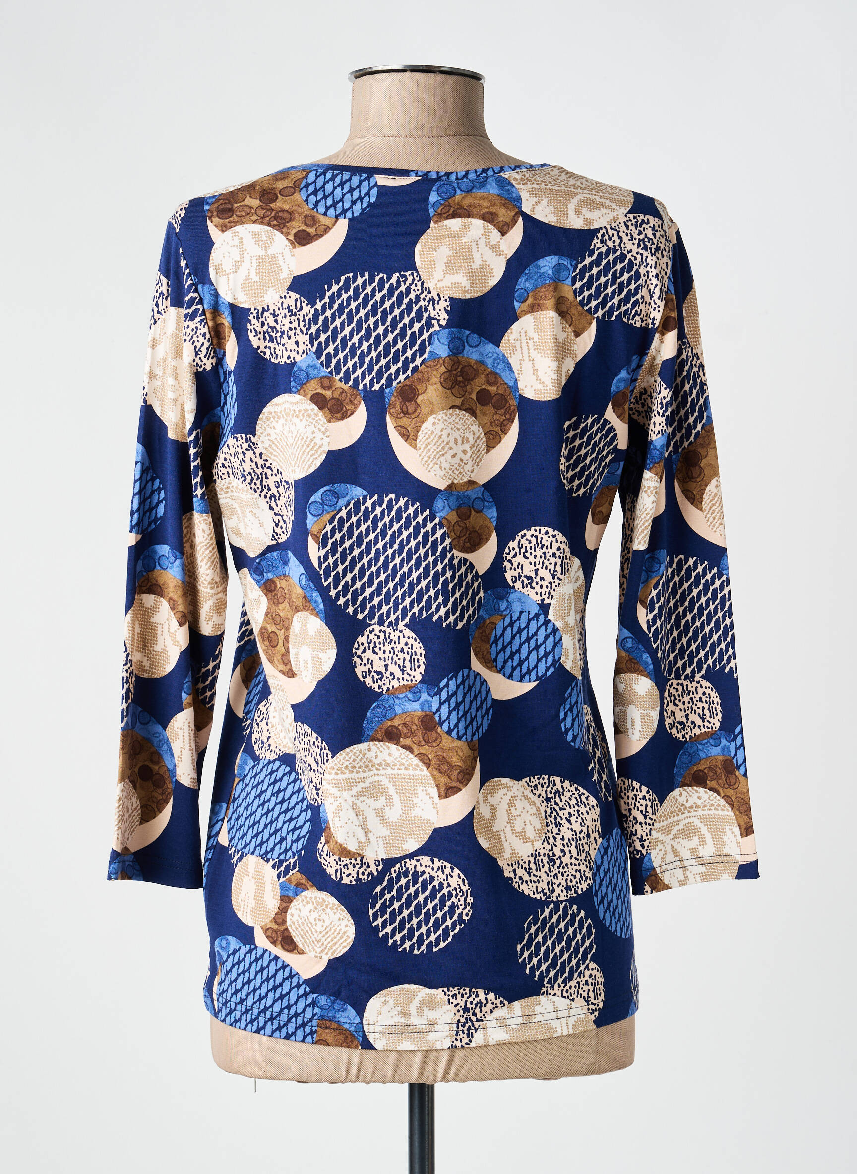T-shirt manches 3/4 manches 3/4 bleu JOY OF LIFE femme