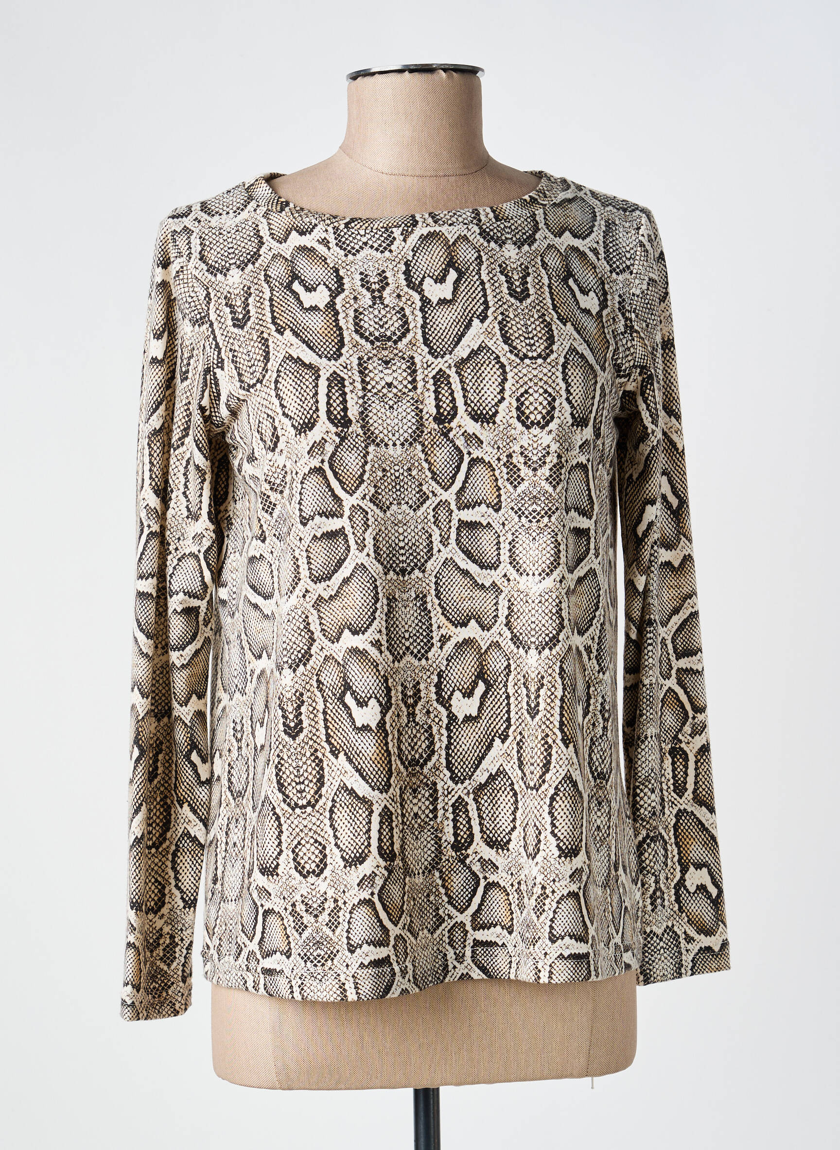 T-shirt manches longues manches longues beige VLT'S BY VALENTINA'S femme