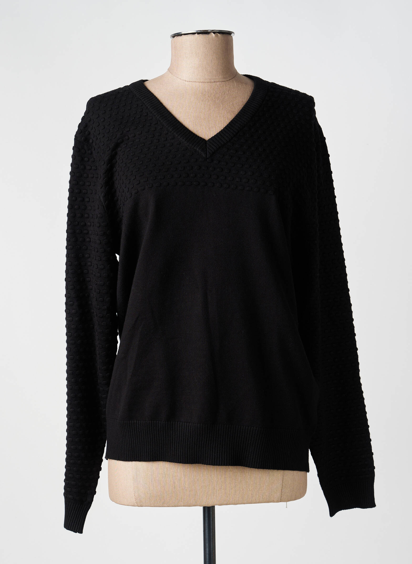 Pull col v manches longues noir BRANDTEX femme
